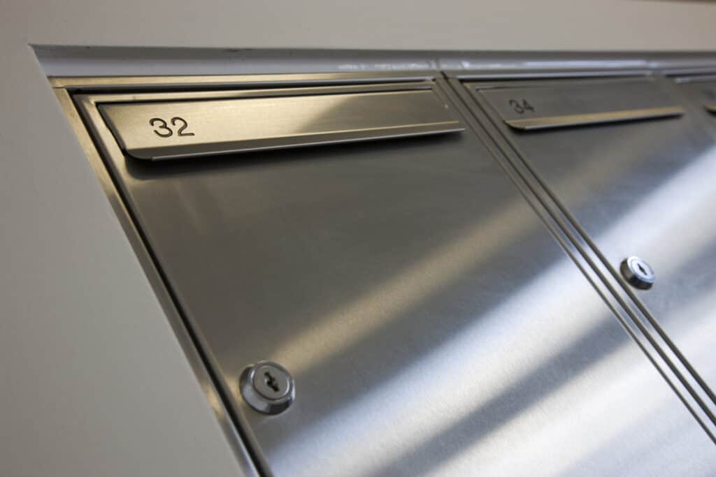 Barratts Southhall stainless mail boxes