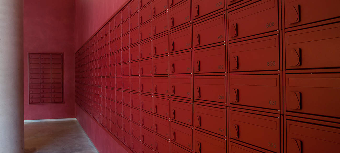 Red fire rated mailboxes