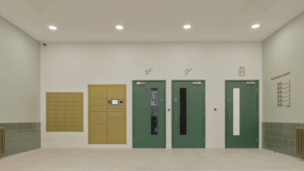 Olive Morris House 2 hour fire rated post boxes