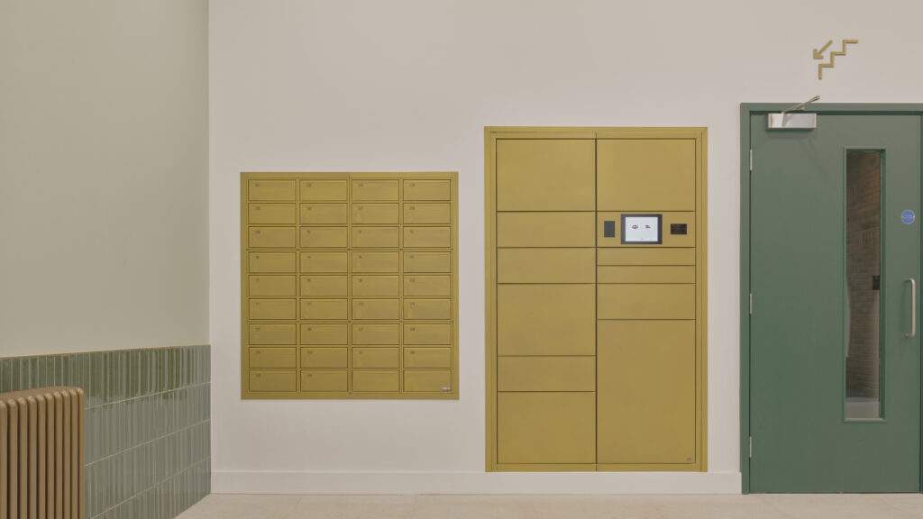 Olive Morris House 120 minute fire rated myrenzbox smart parcel box