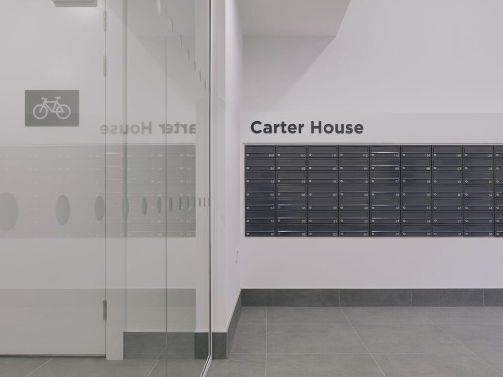 One maidenhead development mailboxes wall recessed