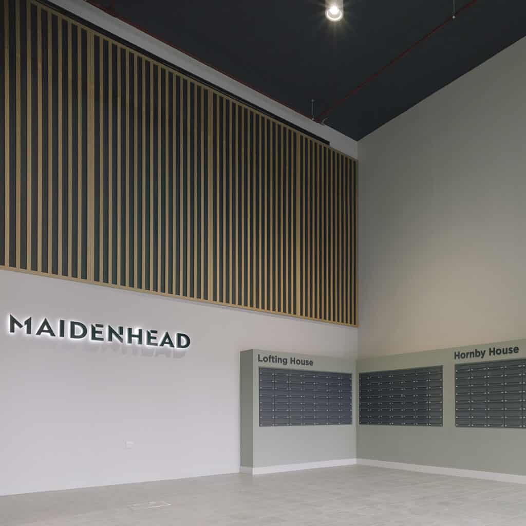 One maidenhead development wall recessed mailboxes