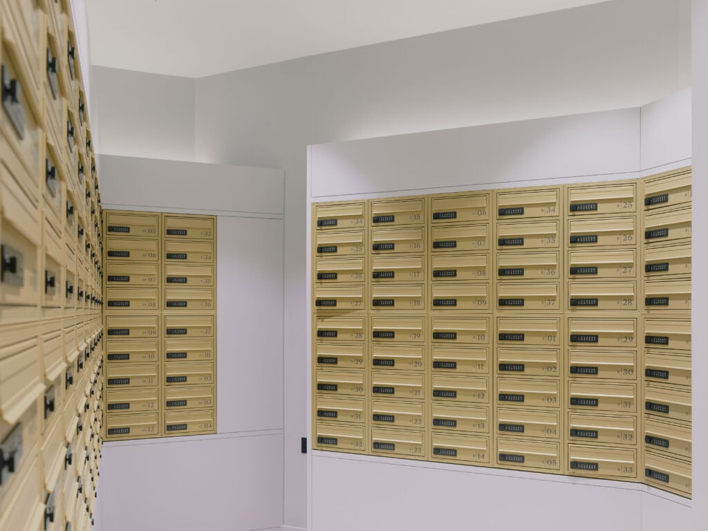 Wall recessed digital mailboxes