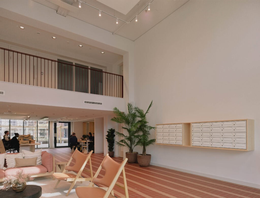 Hockley Mills bespoke frame post boxes in lobby