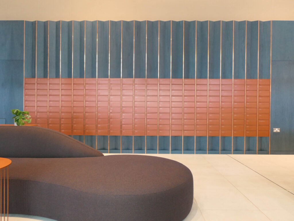 Copperworks Fire Rated Mailboxes Wall recessed bank