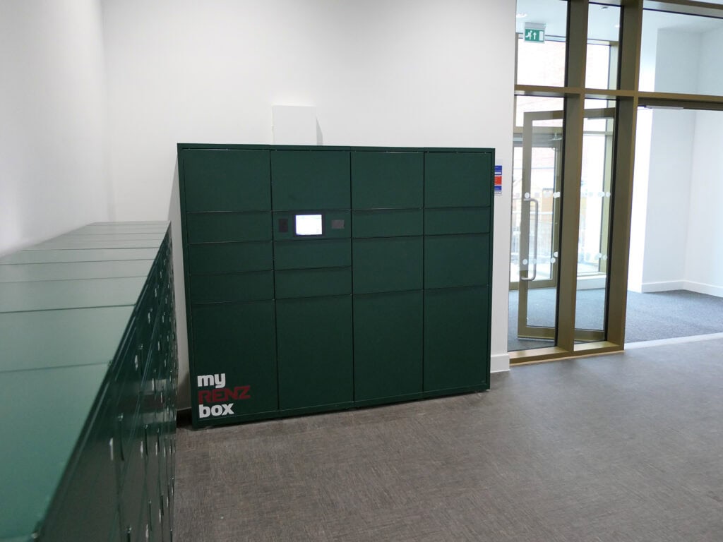 Coopers Court fire rated myrenzbox smart parcel locker