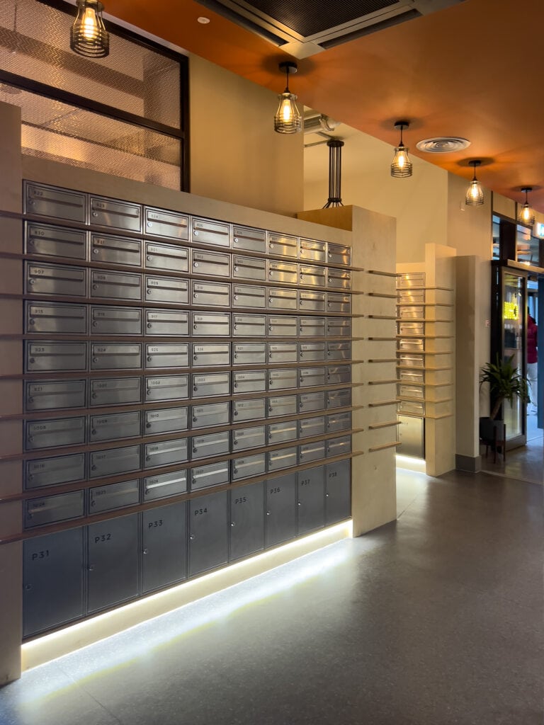 Pershore Street, Student accommodation Stainless steel mailboxes