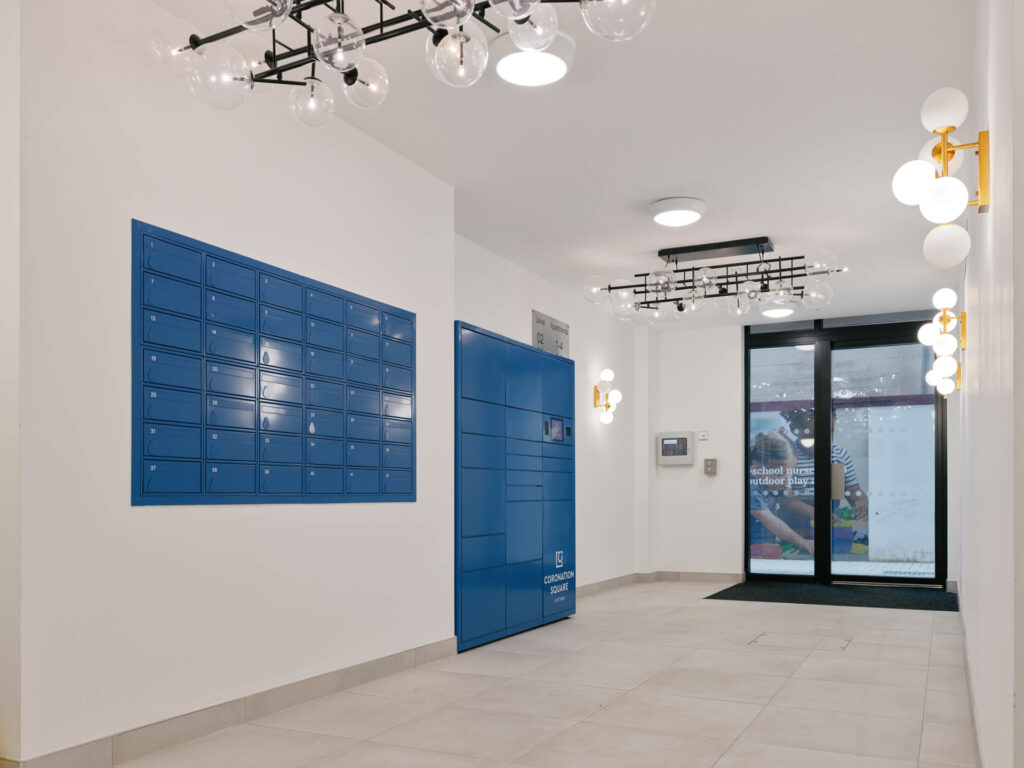 Coronation Square smart Parcel Locker and Fire Rated Mailboxes