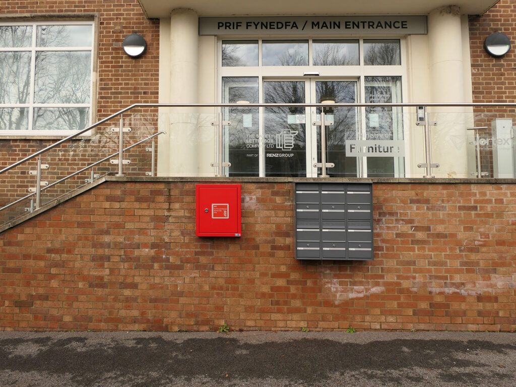 secure information box outside metalbox building