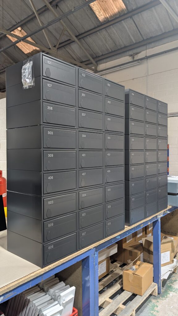 Fire rated banked mailboxes