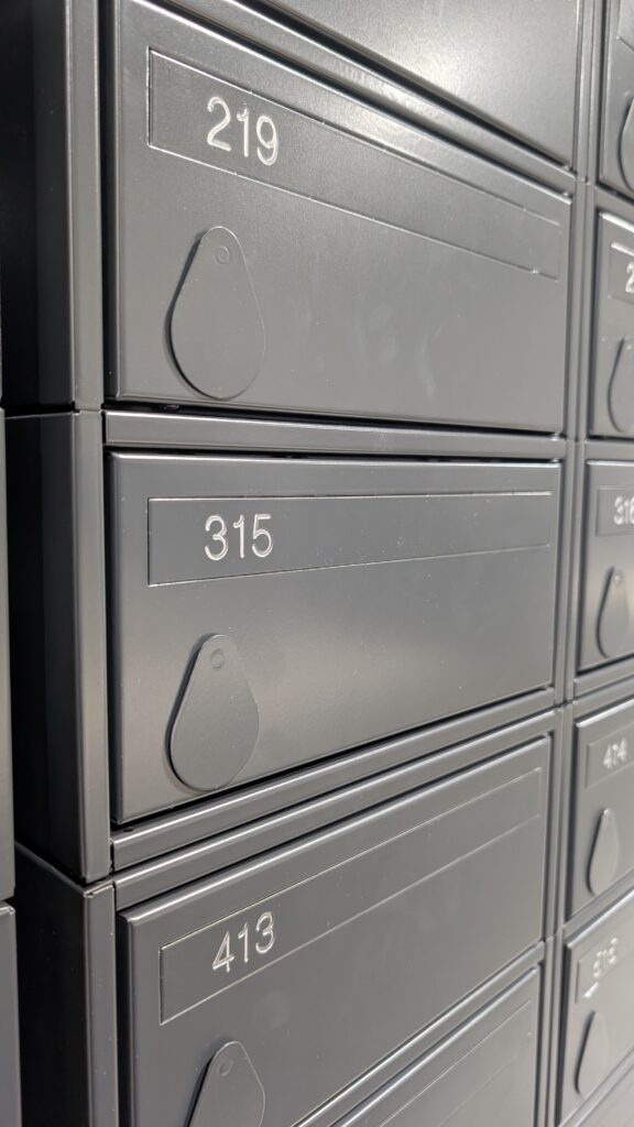 banked 2 hour fire rated mailboxes grey
