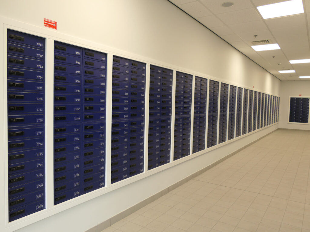 Military Base Cobalt Blue Through wall Post boxes