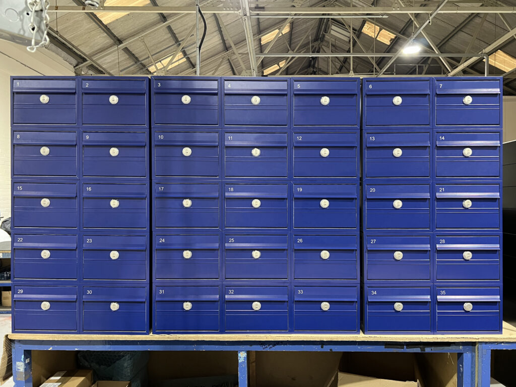 secured by design ts009 mailboxes banked blue