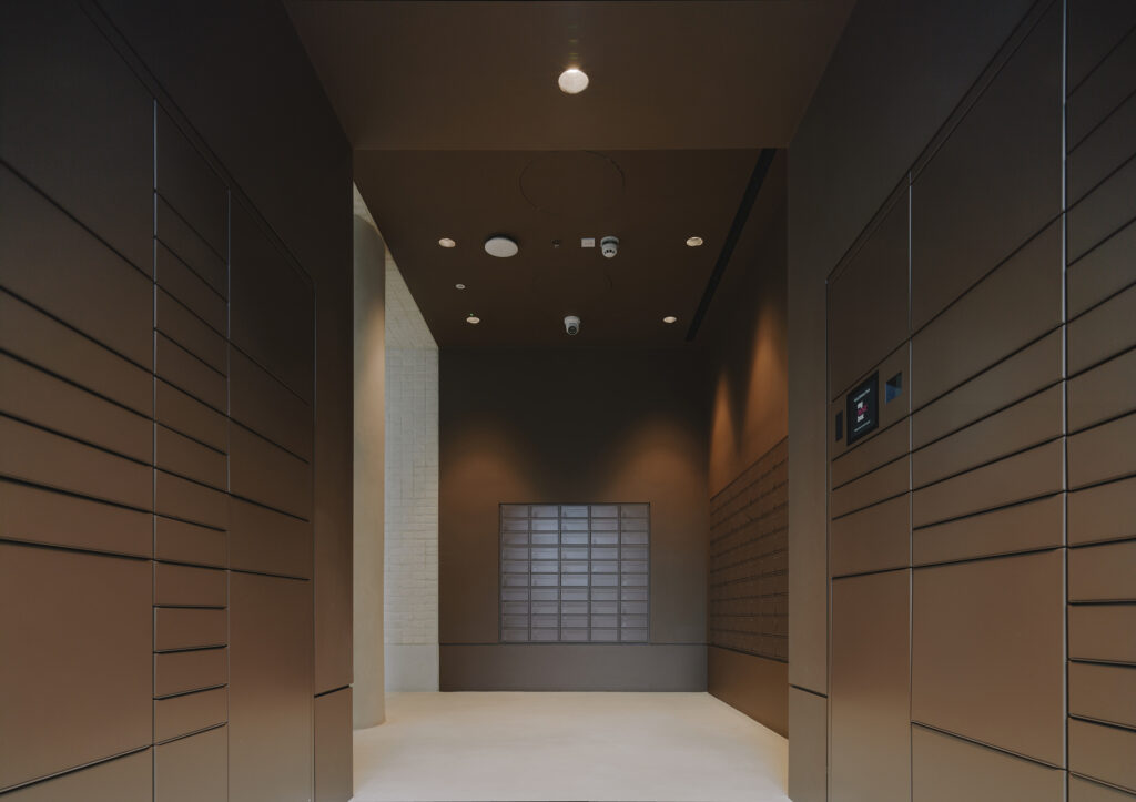 The Blossoms 2 hour Fire Rated wall recessed Mailboxes and myrenzbox parcel box green