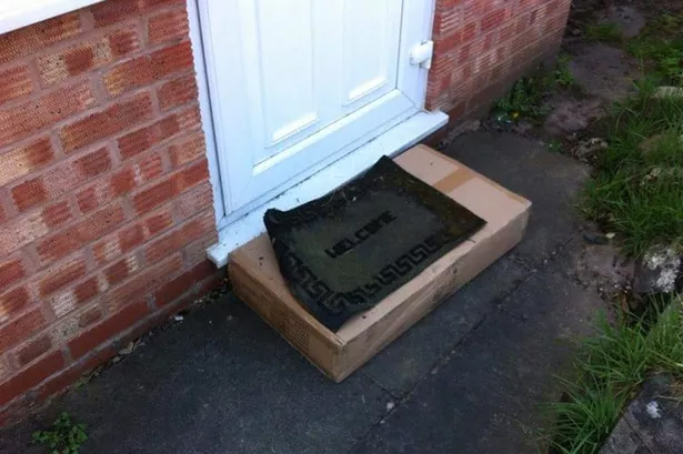 parcel hidden under matt no parcel delivery box