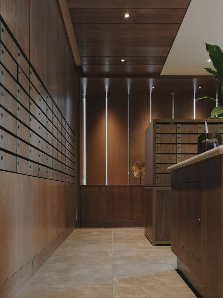 One Linear Bespoke wall recessed mailboxes
