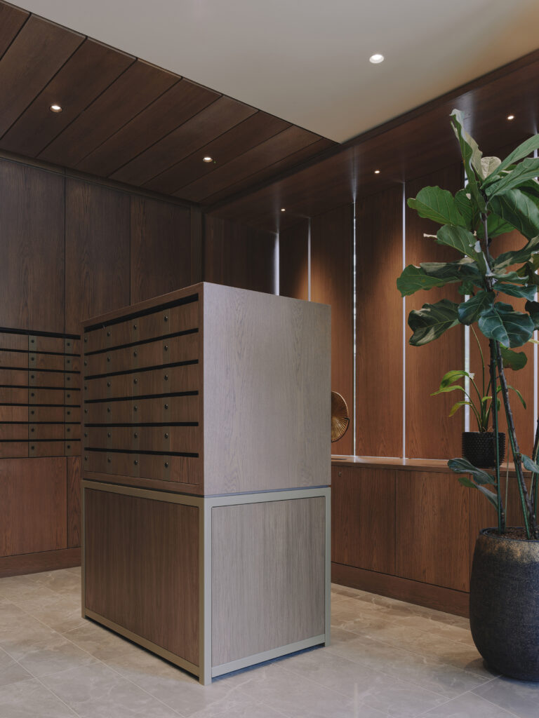One Linear Bespoke wall recessed letterboxes
